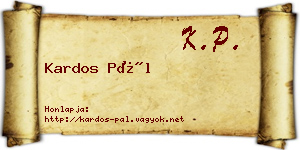 Kardos Pál névjegykártya